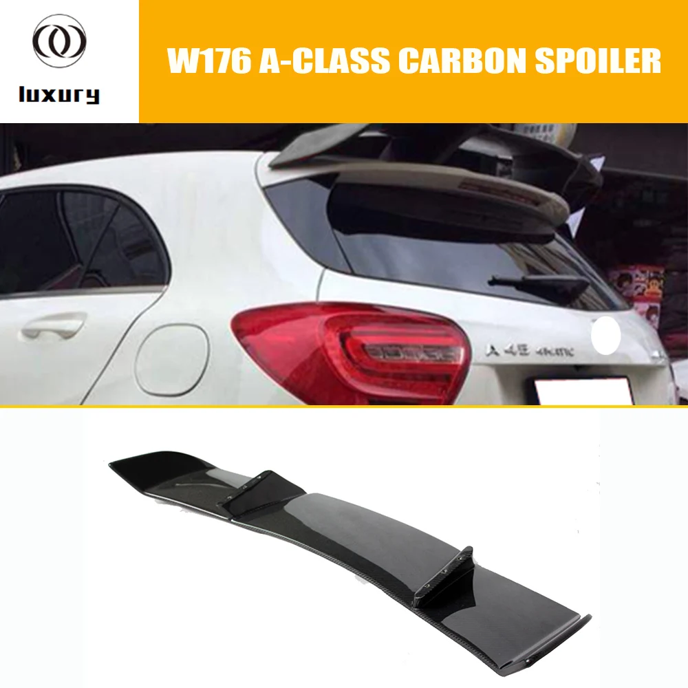 R Style Carbon Fiber Rear Roof Spoiler Wing for Benz W176 A180 A200 A250 A260 A45 AMG 2013 - 2018