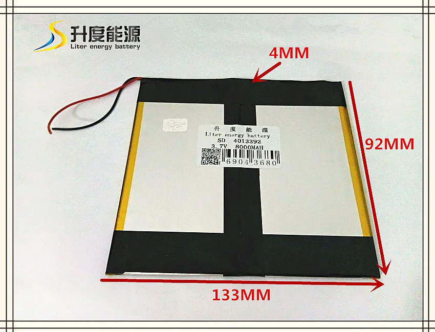 

3,7 V 8000mAH 4013392 полимерный литий-ионный аккумулятор для планшетных ПК, банк питания, электронная книга