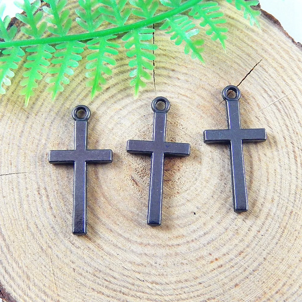 20pcs/lot Unisex Gun Black Cross Pendant Charms Religious Style Man Necklace 26*12*1mm Jewelry Fine Handmade Gift Crafts 51226