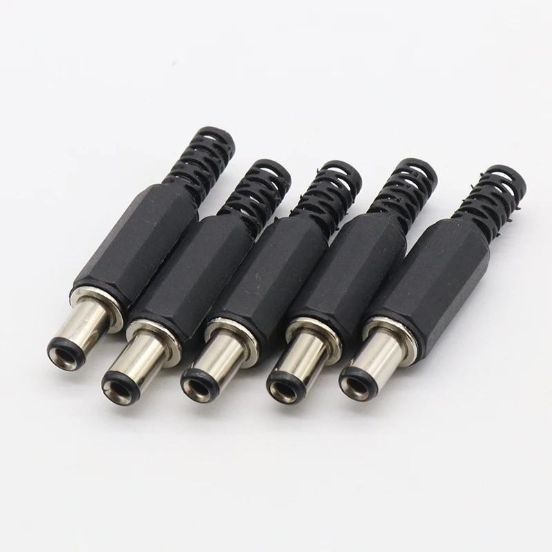 IMC hot 5 female +5 male Black Plastic Cover 2.1x5.5mm Male DC Power Plug Jack Connector