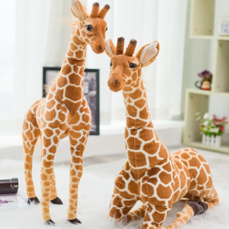 High Quality 140cm Simulation Giraffe Plush Toys Cute Stuffed Animal Soft Giraffe Doll Birthday Gift Toy