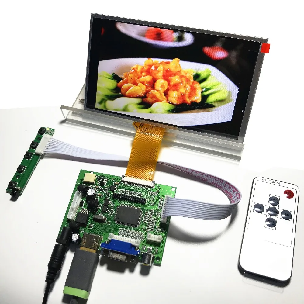 VGA 2AV HDMI-Compatible LCD controller board with 7 inch 800*480 TFT WLED AT070TN94 400 cd/m2