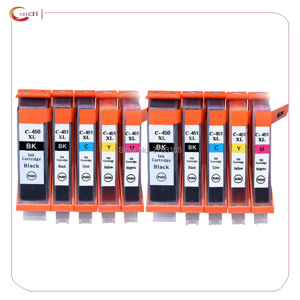 10 PCS PGI 450 CLI 451XL Compatible ink cartridge For canon PIXMA MG5440 MG5540 MG6440 Ip7240 MX924 IX6540 IX6840 printer inkjet