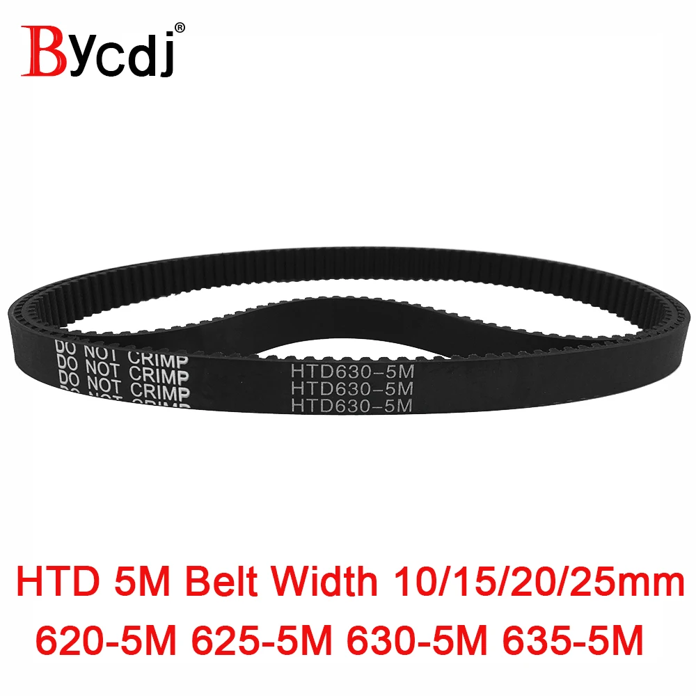 Arc HTD 5M Timing belt C=620/625/630/635 width10/15/20/25mm Teeth 124/125/126/127  synchronous Belt 620-5M 625-5M 630-5M 635-5M