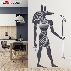 Egyptian Anubis Wall Sticker Ancient Egypt Style Wallpaper Home Living Room Decoration Removable Anubis Wall Art Decals 3353
