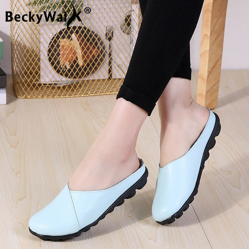 Summer Shoes Woman Genuine Leather Women Flats Hollow Cut-Outs Women\'s Loafers Female Spring Shoes Mocassins Size 35-44