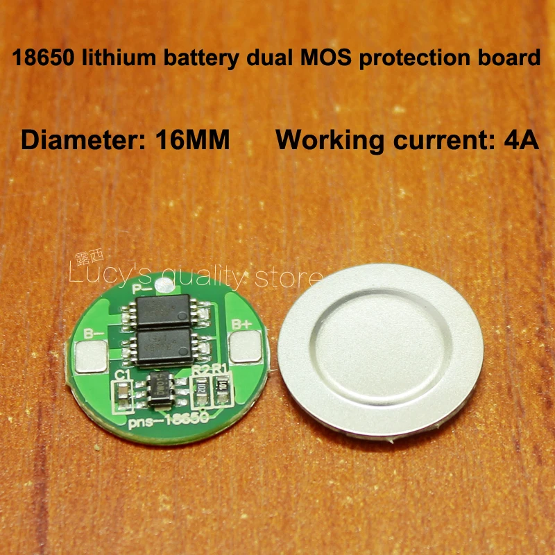 

10pcs/lot 18650 lithium battery dual MOS protection board diameter 16MM 18650 protection board voltage 4.2V operating current 4A