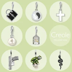 Briefcase Tai Chi Cross Pearl Birdcage Pistol Frog Snake Charm Pendant,2019 Summer New Trendy Jewelry 925 Sterling Silver Gift