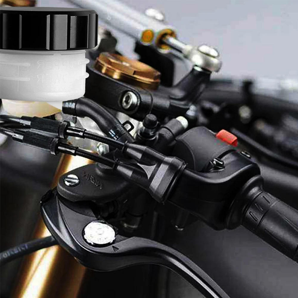 ZSDTRP Motorcycle Brake Fluid Reservoir Clutch Cylinder Tank Oil Fluid Cup with Pipe For YZF250 Z650 CBR600 CBR1000RR
