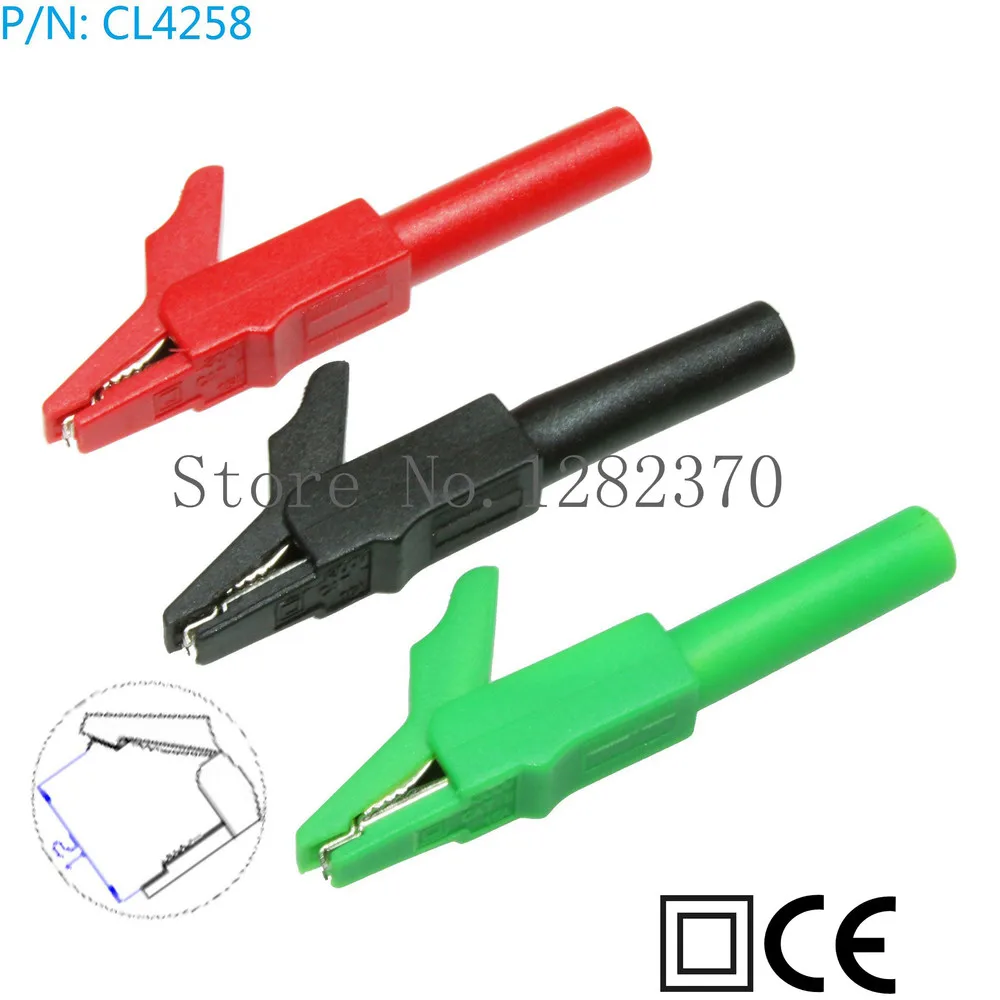 

[SA] CL4258 copper high-current plug-in fully insulated alligator clip 15A / 300V must be inserted 4mm banana plug --100PCS/lot