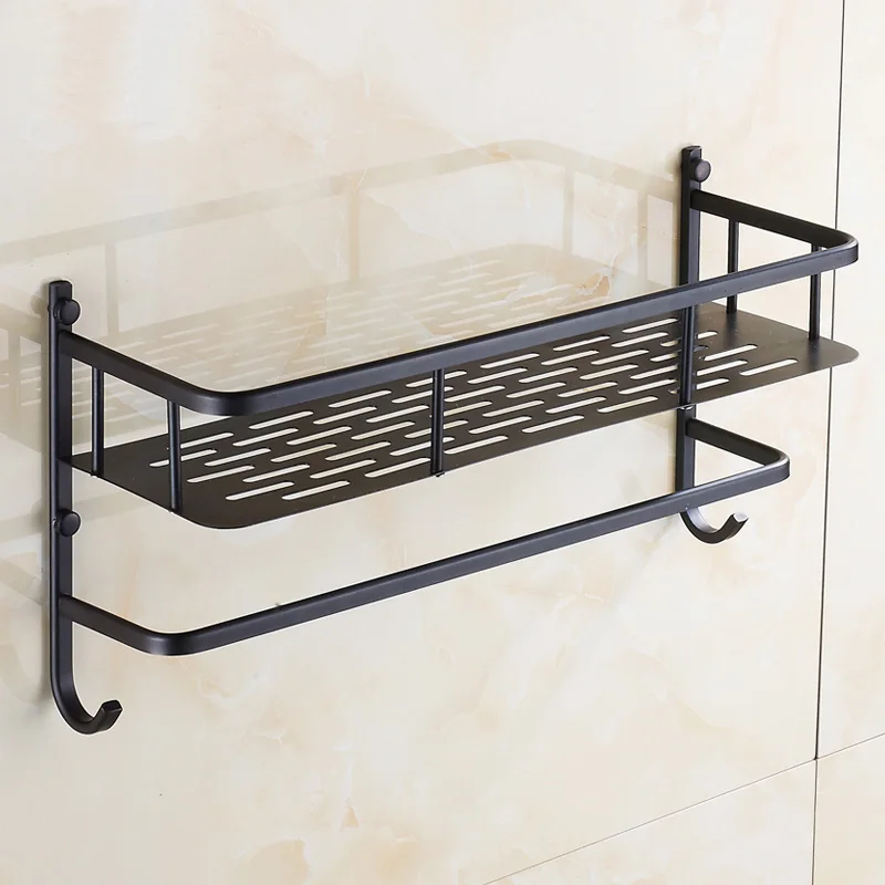 

40cm Antique bathroom shelves with hooks towel racks net, ORB Copper storage rack shelf wall mounted black Oil Rubbed Bronze