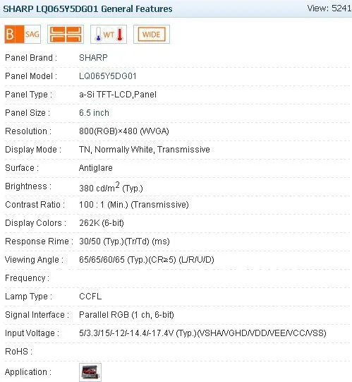 Écran LCD industriel de 6.5 pouces, neuf et A +, en stock, testé avant l'expédition