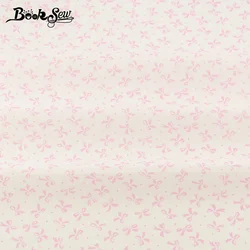 Booksew Cotton Plain Fabric Quilting Fat Quarter Pink Bowknot Design Cloth Sewing Crafts Dolls DIY Patchwork Scrapbooking Tela