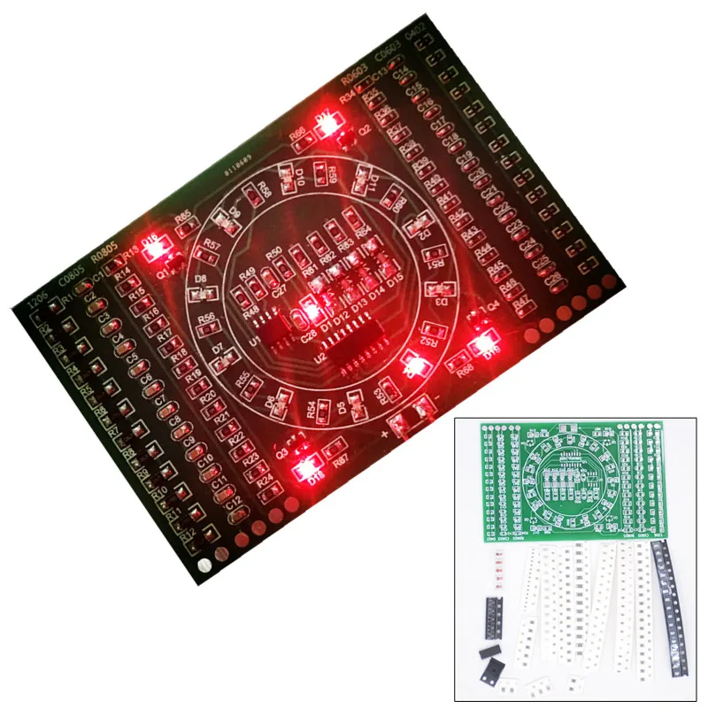 Diy Kit Smd Roterende Knipperende Led Componenten Solderen Praktijk Boord Voor Vaardigheid Elektronische Circuit Training Suite