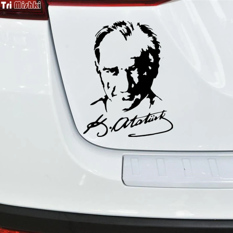 Tri Mishki 19.4*15cm car sticker mustafa kemal ataturk signature turkey Vinyl Decals Accessories sticker araba aksesuar HZX062