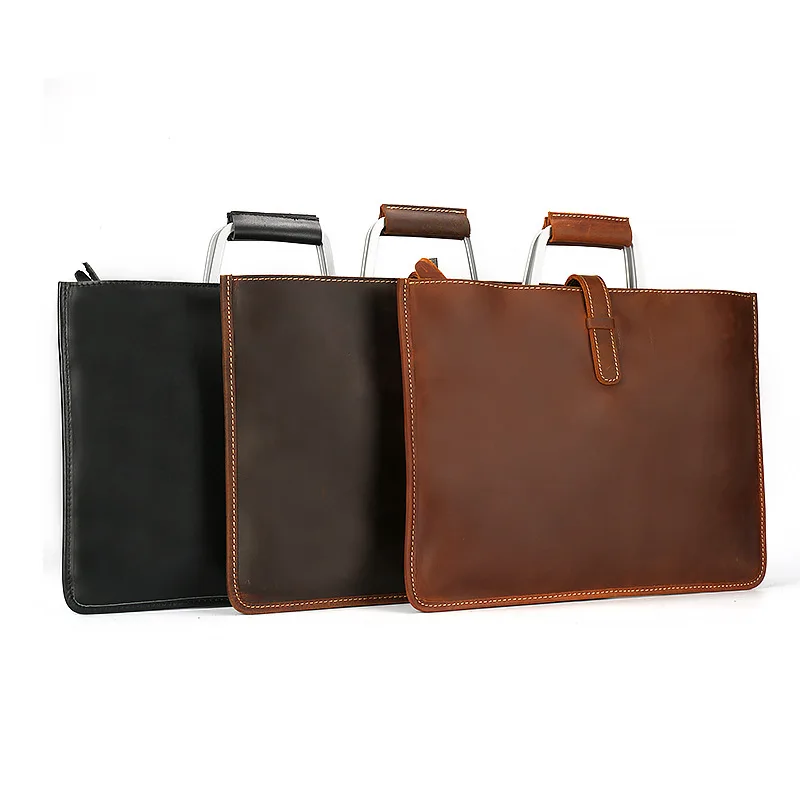 Porte-documents en cuir véritable pour homme, sac messager, mallette de cheval, sacs d\'affaires, sac pour ordinateur portable, marque Elin, A4,
