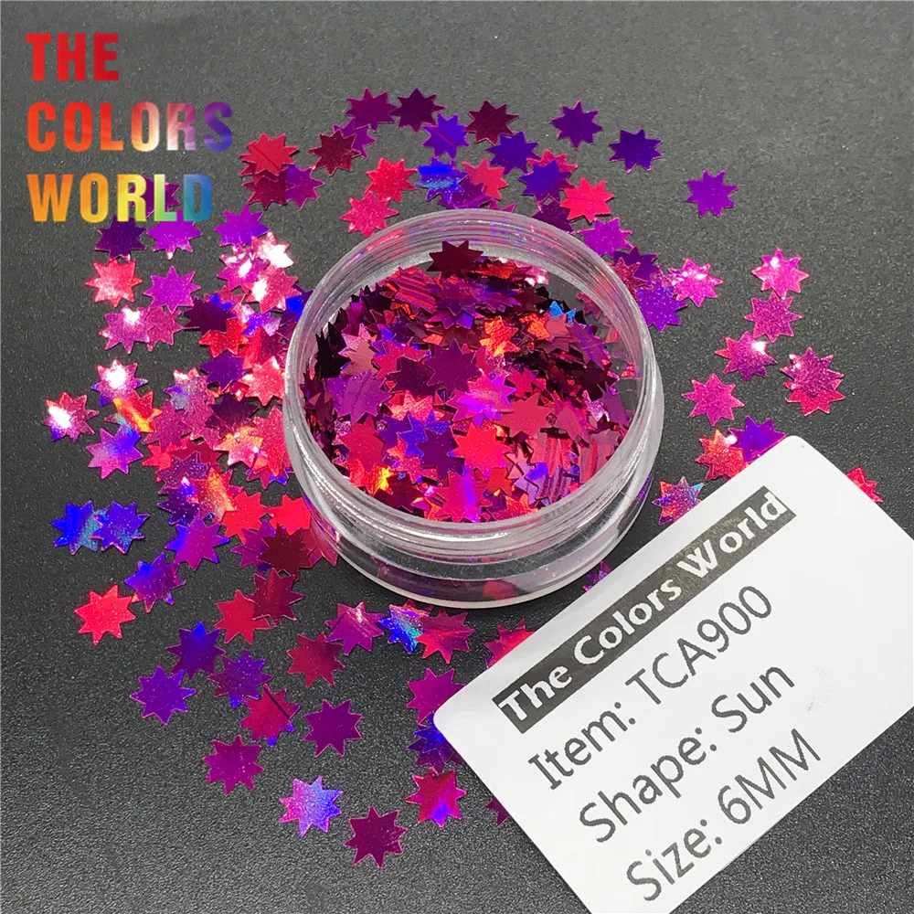 TCT-230 Hologram Sun Shape 6 Mm Kuku Glitter Dekorasi Nail Art Makeup Kuku Gel Wajah Glitter Pekerjaan Tangan Henna DIY Accessorie