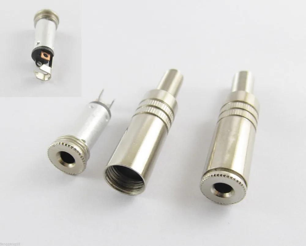 

10pcs Nickel 3.5mm 1/8" Female Jack Stereo TRS Metal Audio Cable Adapter Connector