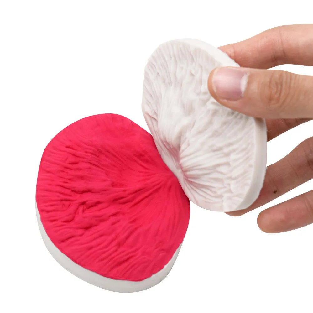 장미 꽃 꽃잎 설탕 예술 금형 Veiner 실리콘 케이크 금형 퐁당 케이크 장식 도구 3D 퐁당 케이크 금형 Bakeware