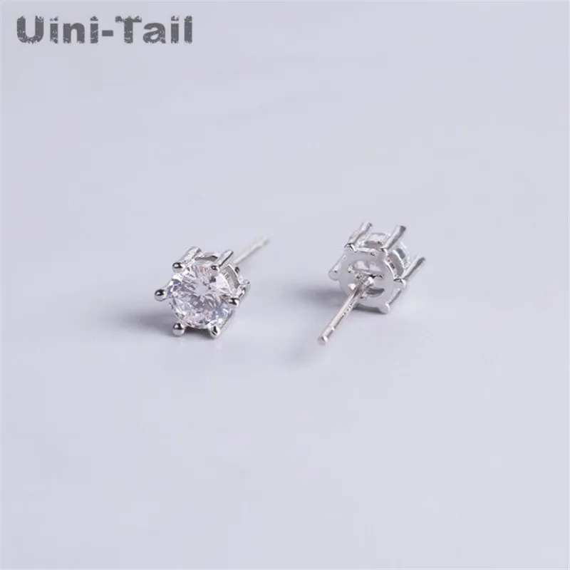 Uini-Tail hot new Korean version of 925 Tibetan silver hexagonal earrings fashion dynamic trend high quality jewelry GN356