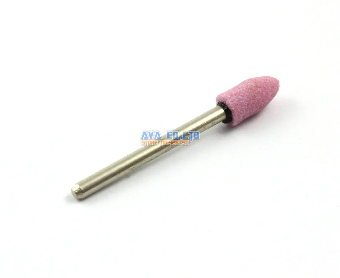 20 Pieces 6x13mm Bullet Mounted Point Pink Aluminum Oxide Abrasive Grinding Stone Bit 3mm Shank