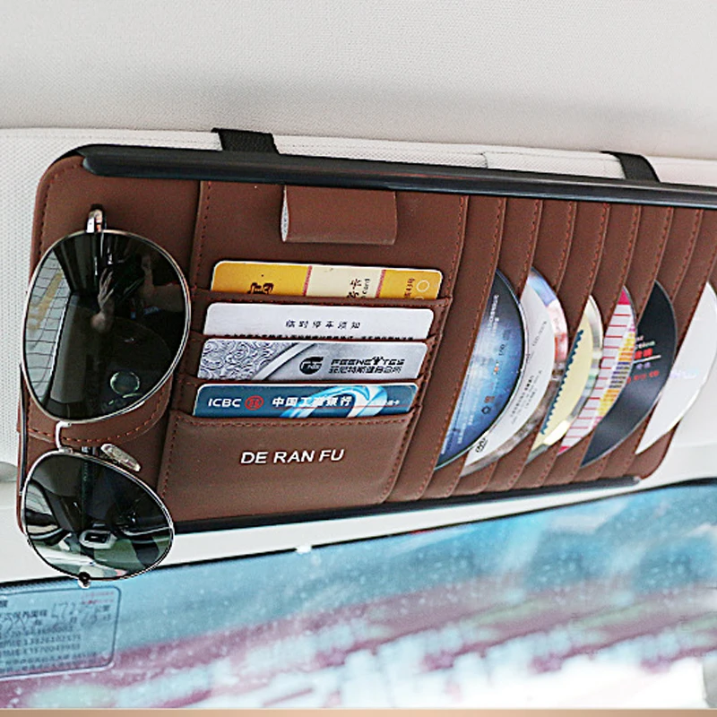 CD/DVD Wallet for Car Interior Storage with Card Sunglasses Holder for BMW Sun Visor DVD Bag for Toyota Auto Origizer Vehicel - Image 3