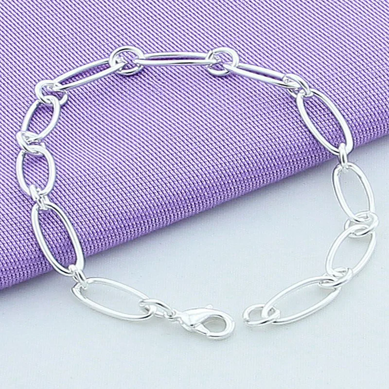 925 Silver Chain Charm Bracelet For Women Silver Jewelry Gifts