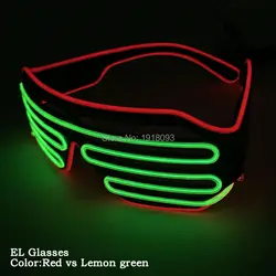 New design 16 Style DC-3V Steady on Doublue Color EL Wire Shutter Glasses Flexible Neon Light Party Novelty Lighting