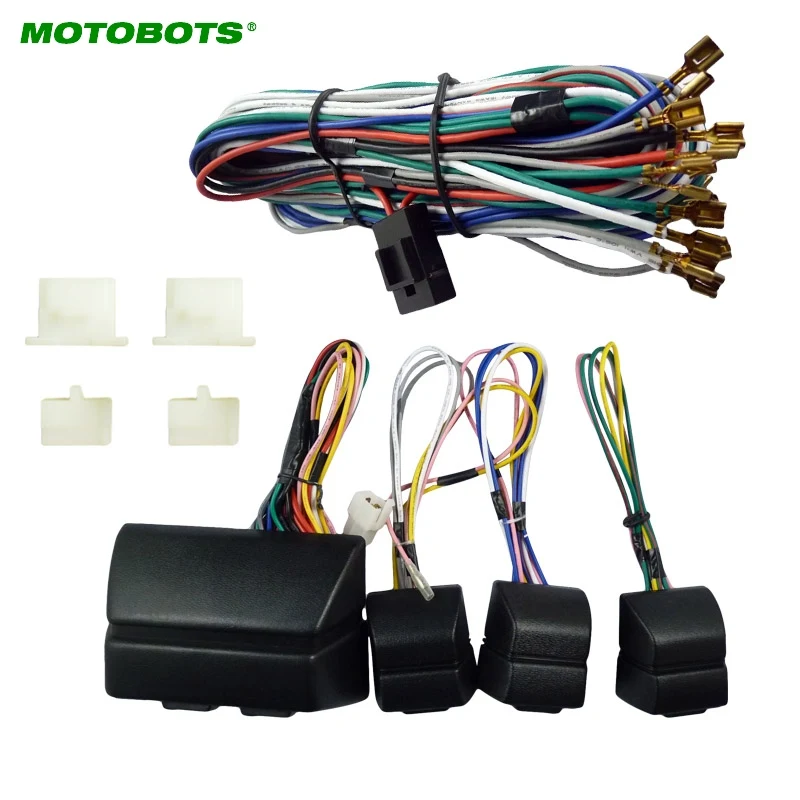 

MOTOBOTS Universal For Auto 4 Doors Car Power Window 8PCS Switches With Holder And Wire Harness