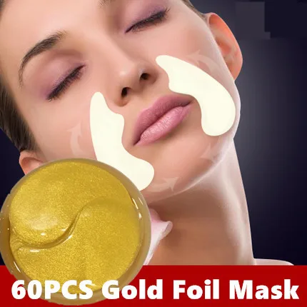 60PCS Nasolabial Folds Fine Line Remove Mask Original Anti-Wrinkle Anti-Aging Gold Foil  Forehead Lifting Firming Face Mask