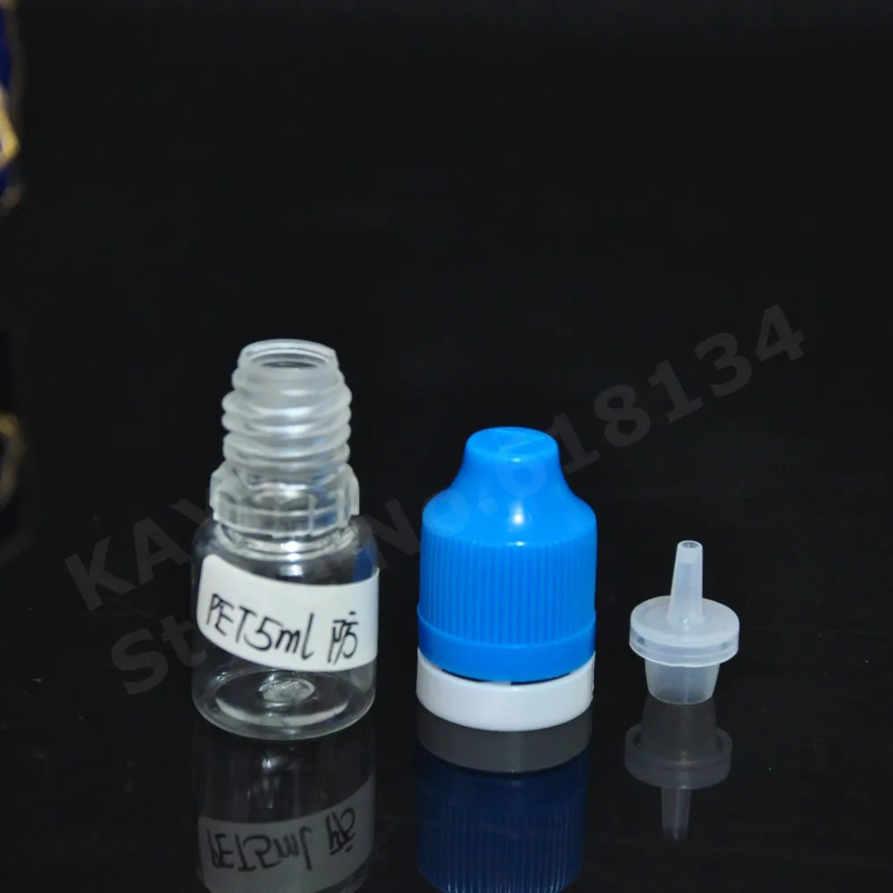 Hot sale 5000pcs 5ml plastic PET dropper bottle with childproof and tamper evident cap