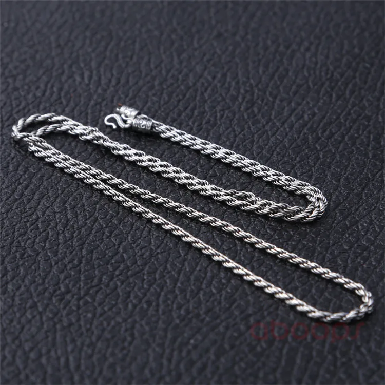 Vintage 925 Sterling Silver Rope Chain Necklace for Men Women,1.8mm,18-28 Inches,Free Shipping