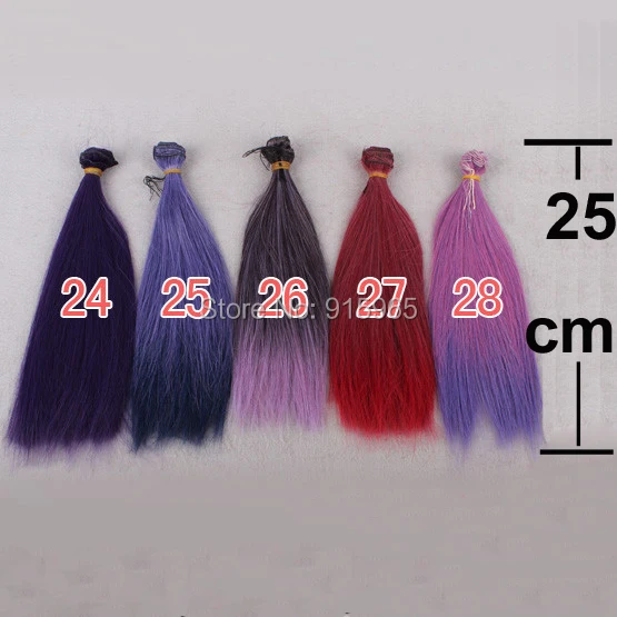 new arrival 10 pieces 5colors 25cm*100cm dark blue color BJD SD Hair straight wig 1/3 1/4 doll wig