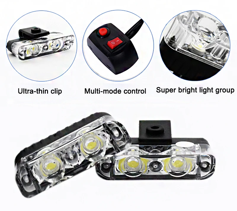 32LED/16LED Super Bright Car Truck Emergency Light Flashing Firemen Lights Ambulance Police Strobe Warning Light Signal Lamp DRL