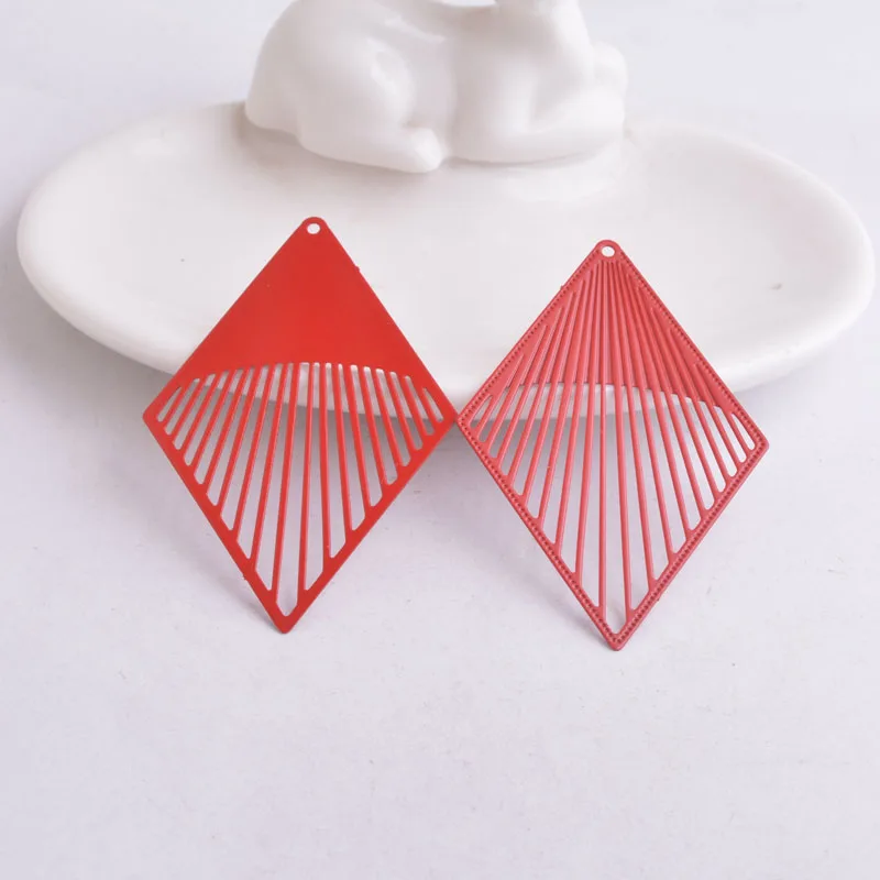 30 Stück AB3484 38*61mm Rhombus-Anhänger Gelbe Anhänger Ohrring-Zubehör für Schmuckherstellung Ohrringe DIY – Detail 4