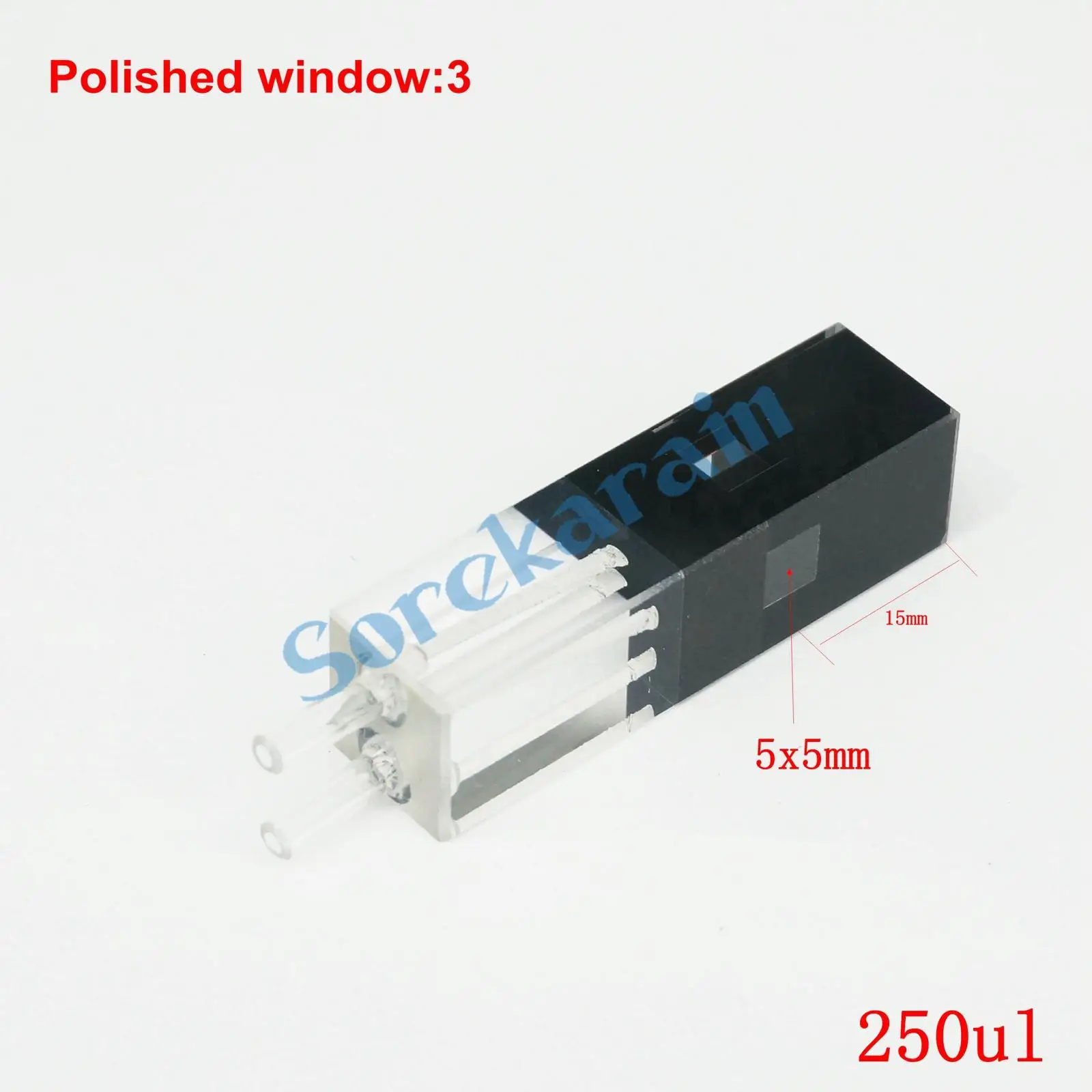 250ul 10mm Path Length JGS1 Quartz Fluorescence Flow Cuvette With Glass Tube