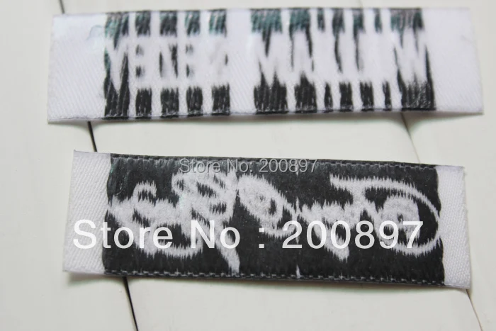 clothing iron on adhesive backing labels custom shoes labels woven label 2000 pieces lot with cut