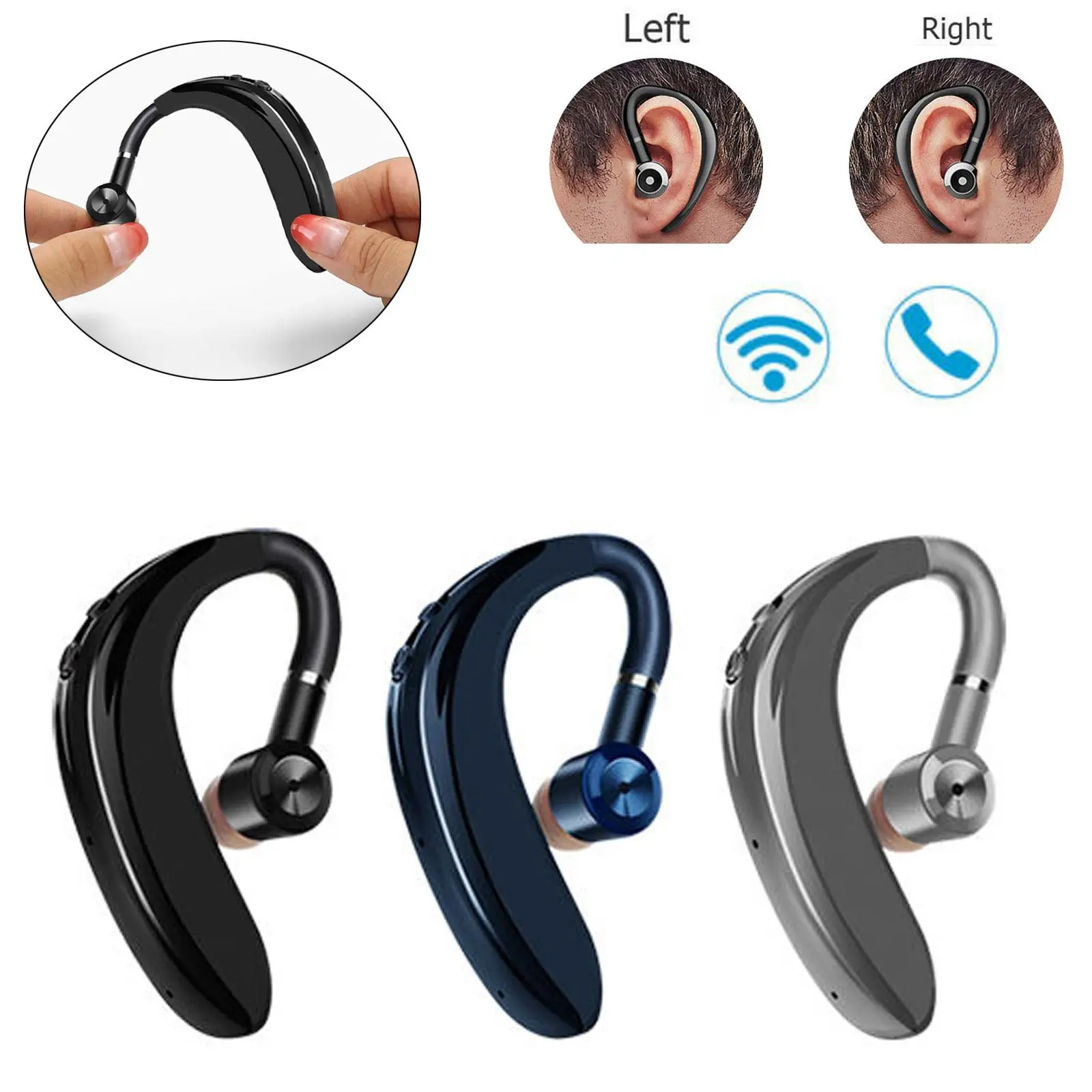 Wireless Headphone Sport Earphone Stereo Headset Hadsfree Calling for Galaxy Phones iPhone Motorola E G LG V40 V30