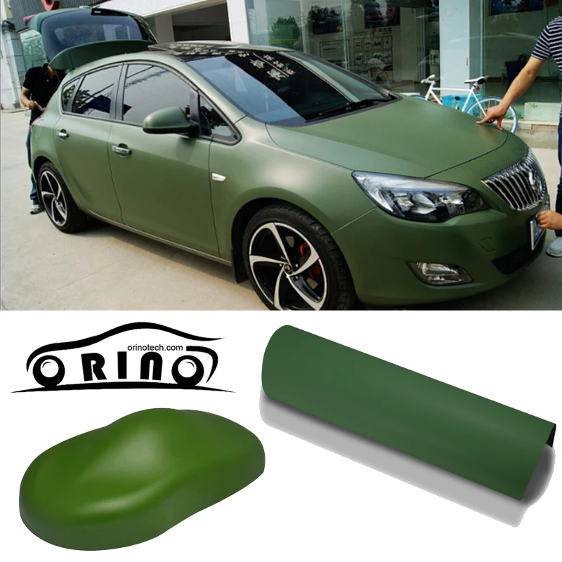 

High Quality Matte Army Green Car Wrap Vinyl Film Matte Vinyl Wrap With Air Free Vehicle Wraps Size:1.52*30m/Roll