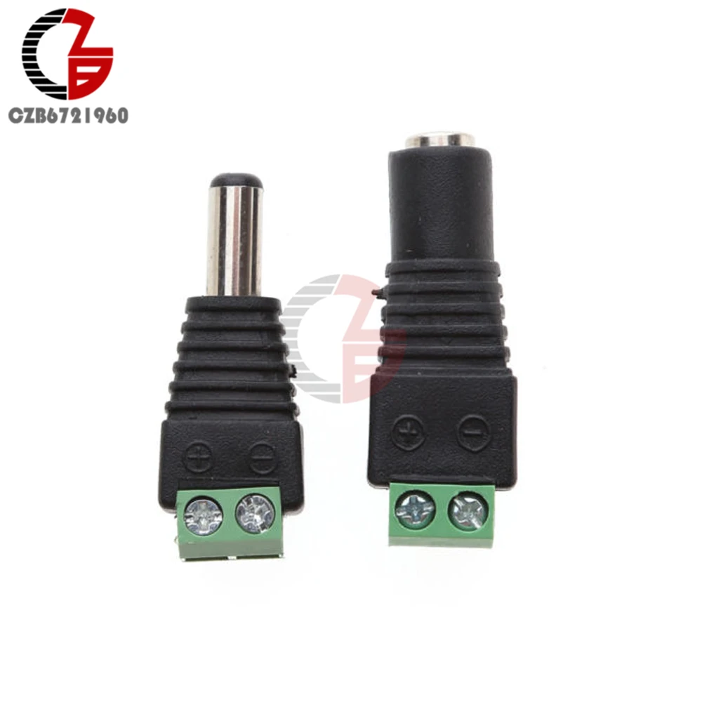 5Pair Male Female DC 12V 24V Connector Power Jack Charging Slot Adapter Plug Verbinder Interconnects for CCTV 5.5 x 2.1mm