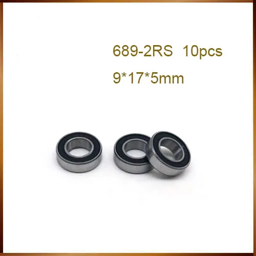 

Free shipping 10PCS 689-2rs Bearing ABEC 9x17x5 MM Miniature 689Z Ball Bearings 618/9rs 689 2RS