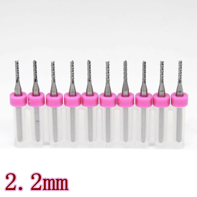 Fresa de carboneto de tungstênio, fresa pcb de 2.0mm, 2.1mm, 2.2mm, fresa final de corte de milho, broca, roteador cnc