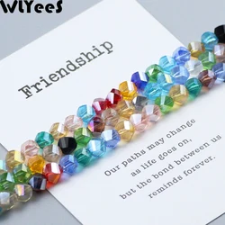 WLYeeS 50pcs Spiral Twist Faceted Austrian crystal beads 6mm Ball Glass Loose Beads for Jewelry Necklace Accessories Making DIY