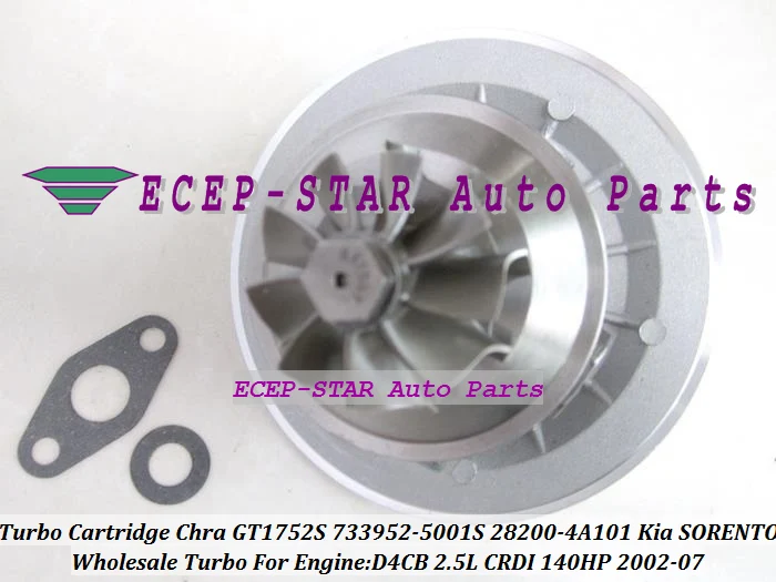Turbo Cartridge CHRA GT1752S 733952 733952-5001S28200-4A101 28201-4A101 Turbocharger  733952-0001 For KIA SORENTO D4CB 2.5L CRDI