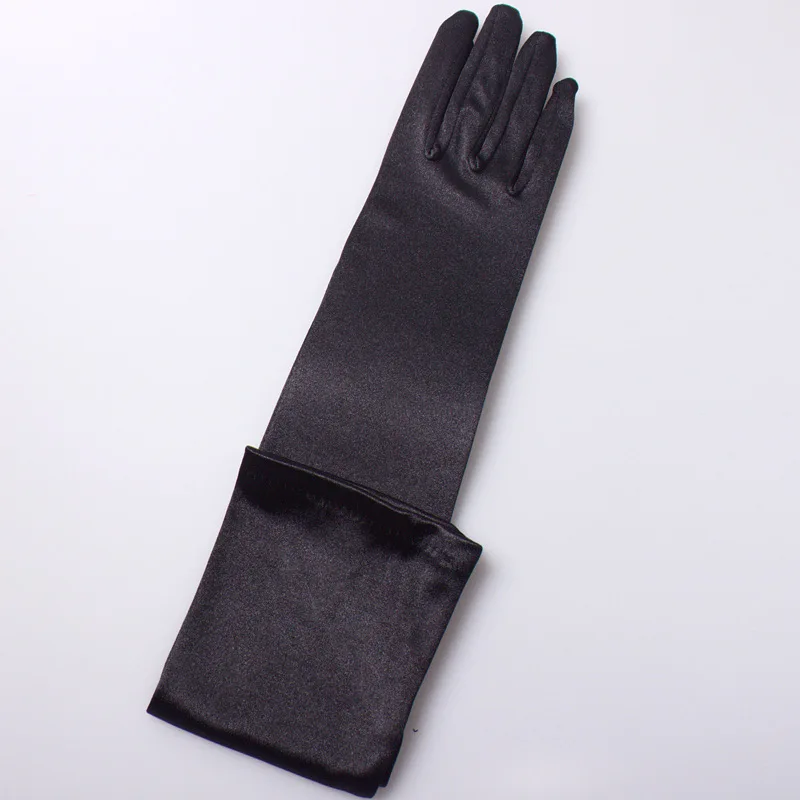 Gants de mariée en Satin élégants, longueur du coude 48cm, accessoires de mariée pour Cosplay, fête de bal