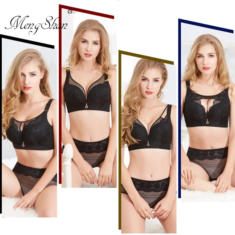 

Large Bra Suit Breathe and gather together big size bra set Sexy lace Fat MM200 Jin plus size bra Ring-free large cup bra suit