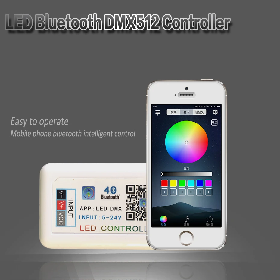 4 Channel DMX512 LED Controller For LED Strip 5050 Bluetooth APP RGB Controller DC 5V 12V 24V Music Controller For Led Light 4CH