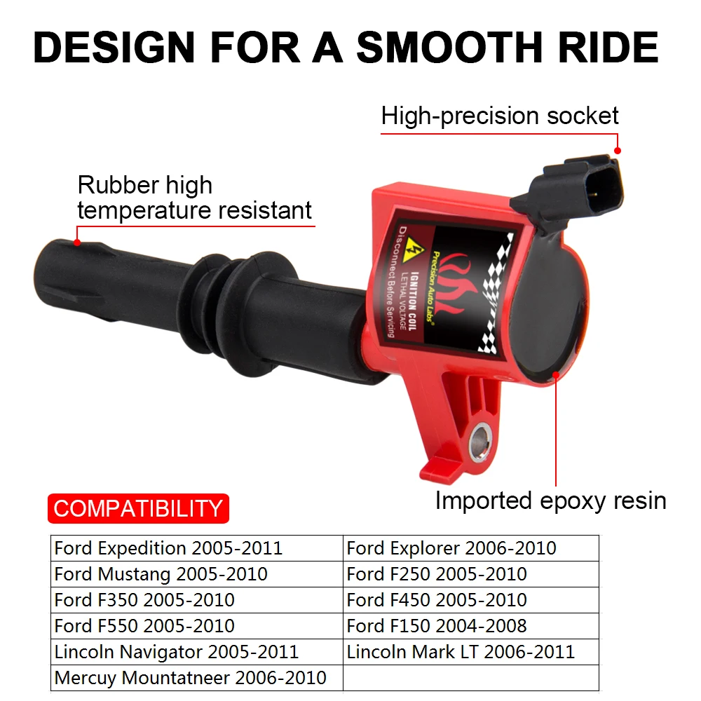 8 piezas DG511 bobina de encendido de Ford expedición Explorer Mustang F150 F-150 F250 para Lincoln Mercury 4.6L 5.4L 6.8L v8 Asamblea