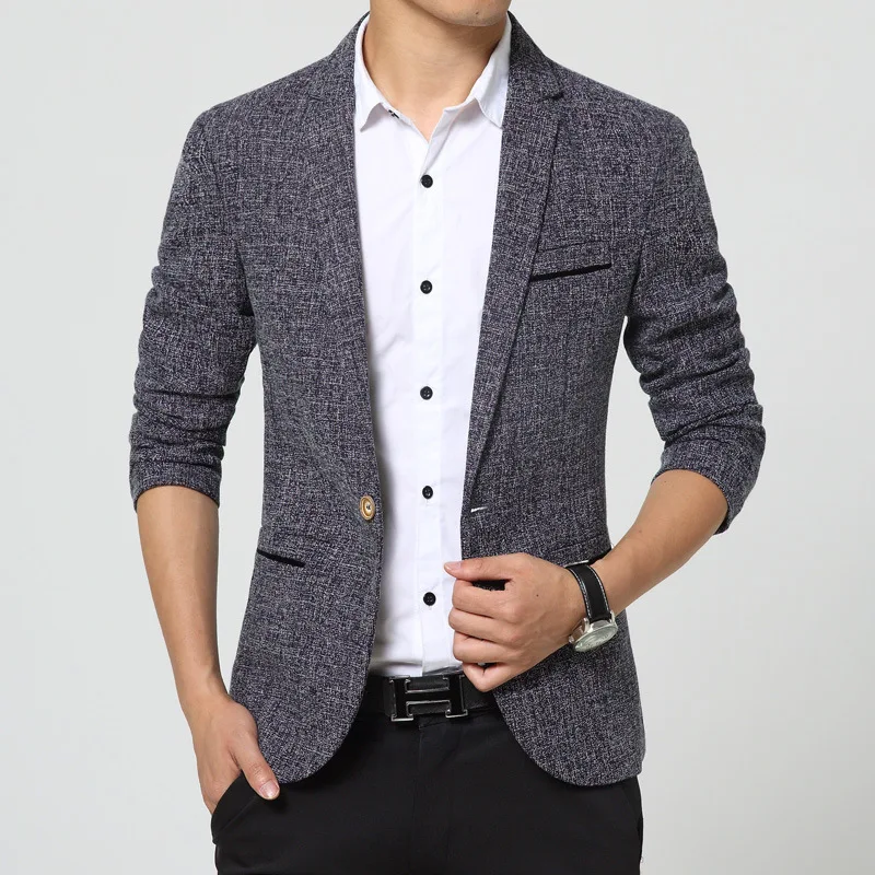 

Mens Korean Style Blazers and Jacket Slim Fit Solid Casual Suits Jacket Men Dress Suits Terno Masculino Plus Size Male FS-169