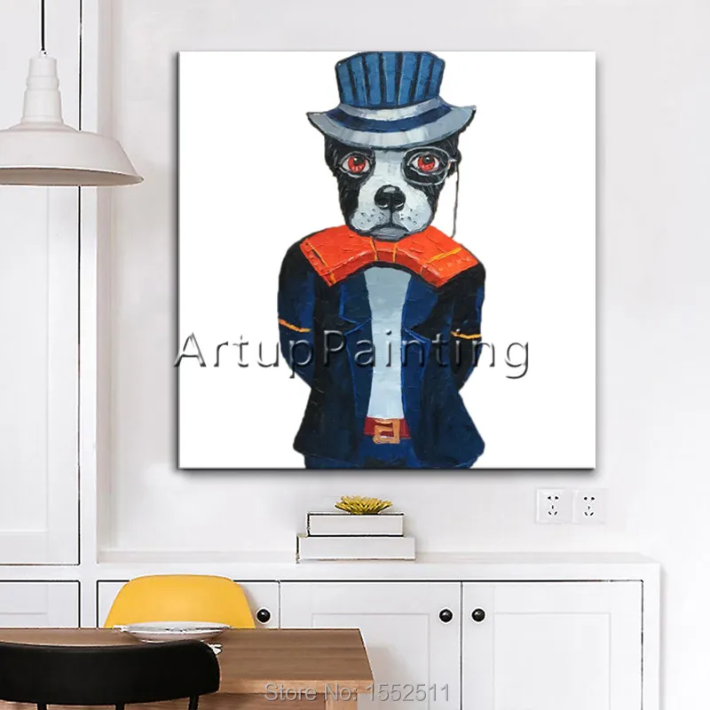 

Pop art Dog Pets on canvas modern abstract oil painting handmade oil painting Animal Pop Art Home Decor Living Room